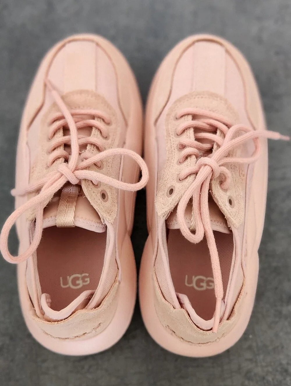 Women’s Casual Lace-Up Sneakers in Blush Pink